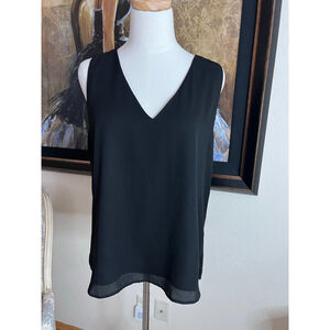 NWT NAF NAF Paris Black V-Neck Tank Top XL